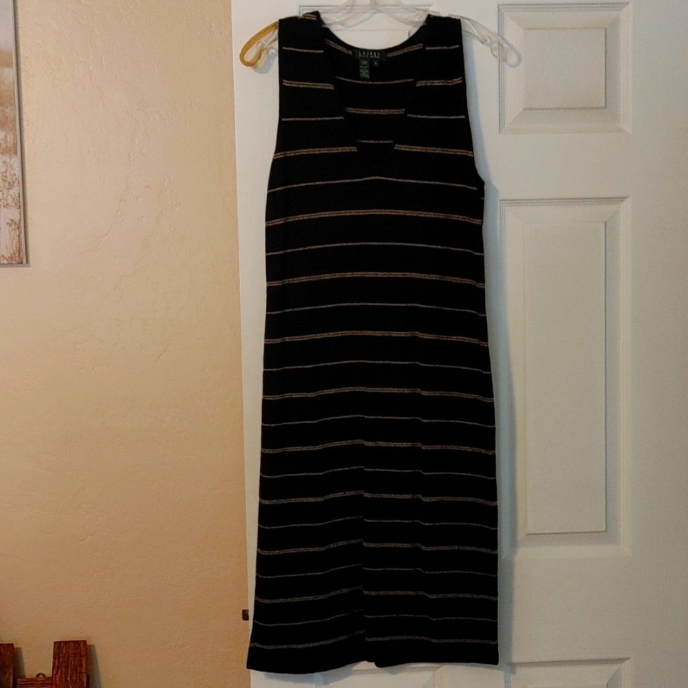 Long black and tan dress
